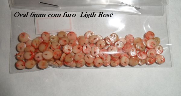 6mm - Ossinho com furo Ligth Rosê