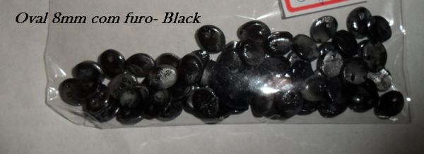 8mm-Ossinho  com furo- Black